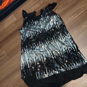 Dressbarn Black and Silver Sequin Dress